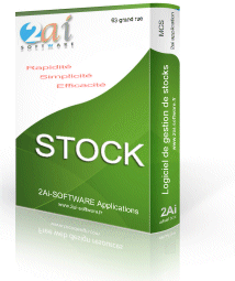 Boîte du logiciel MCS-Stock portant la marque 2Ai Software.
